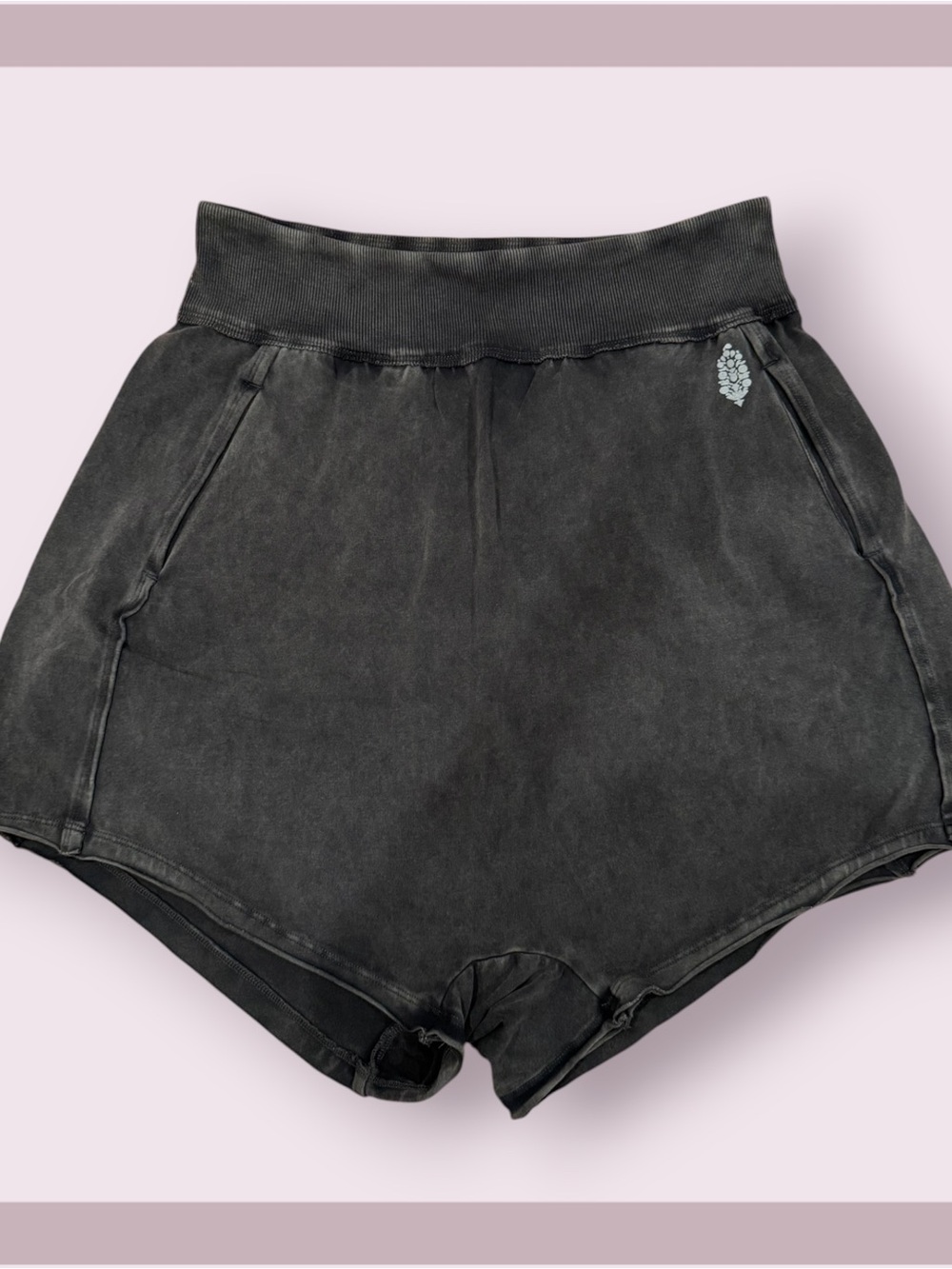 Free People Movement Washed Black Hot Shot Harem Shorts - Picture 2 of 6